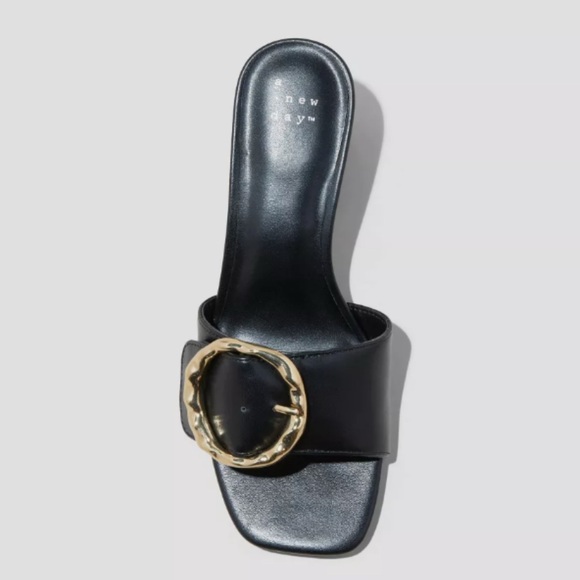 A New Day |Black Slip On Buckle Mule Heels | Size 9 - Picture 3 of 8